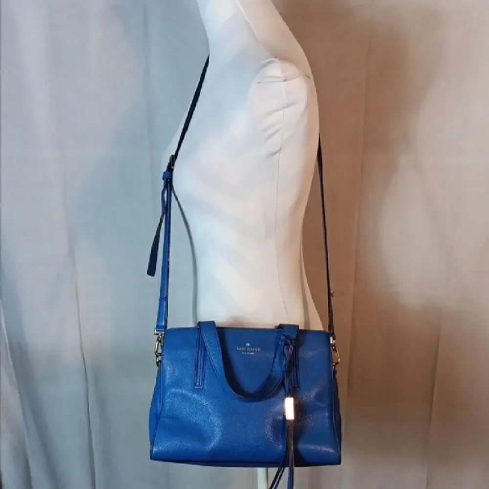 Kate Spade Vibrant Blue Satchel Bag With Removable Shoulder Strap